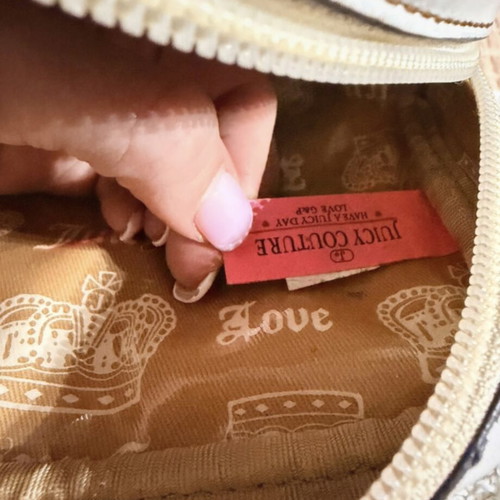 Juicy Couture pink velvet vintage pouch used, Y2K collectible