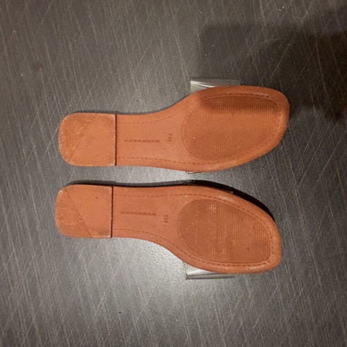 Flat sandals with transparency size 37 like new, beige
