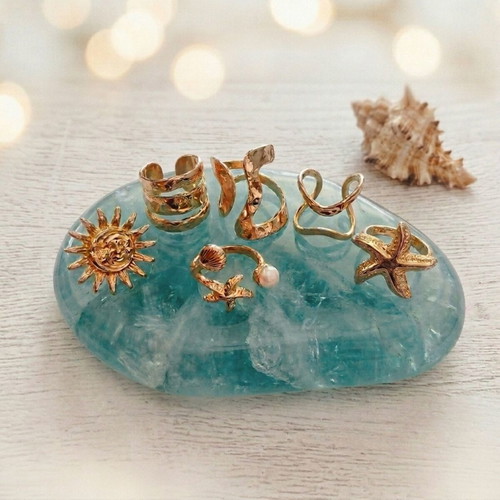 Sea Breeze ring set 6 pieces adjustable, gold color