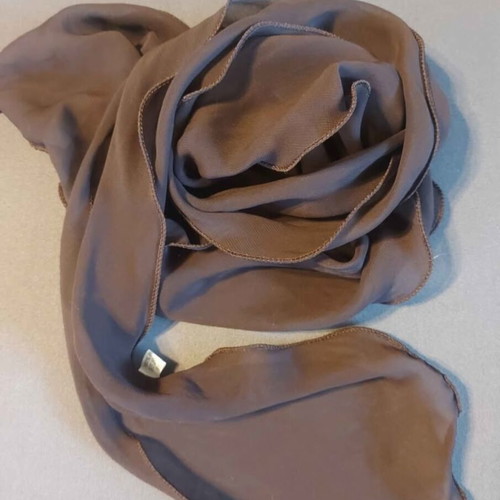 Women's scarf new, long semi-transparent, chocolate brown