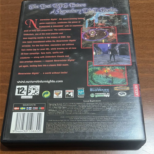 Neverwinter Nights Hordes of the Underdark Expansion Pack PC game like new