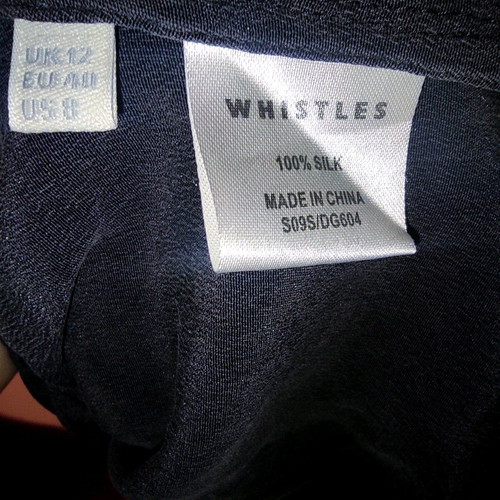 Whistler dress used, 100% silk bluish gray, size L