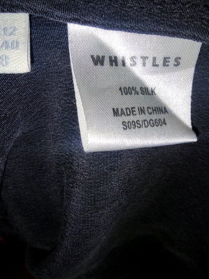 Whistler dress used, 100% silk bluish gray, size L