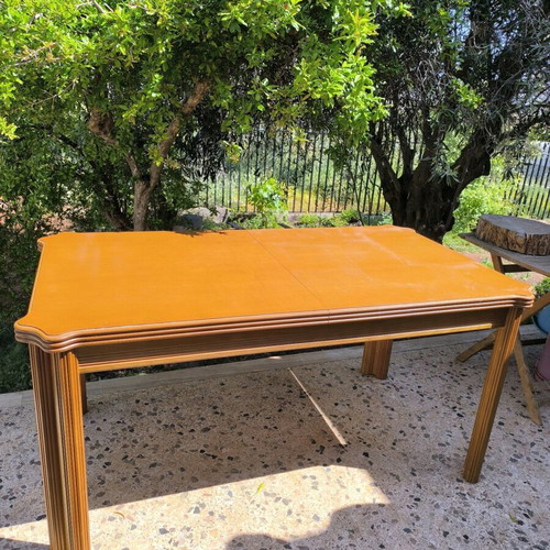 Dining table like new with wood, dimensions W160D86H80+83cm extended