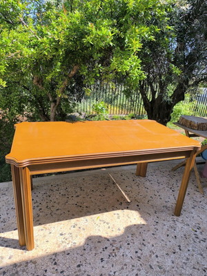 Dining table like new with wood, dimensions W160D86H80+83cm extended