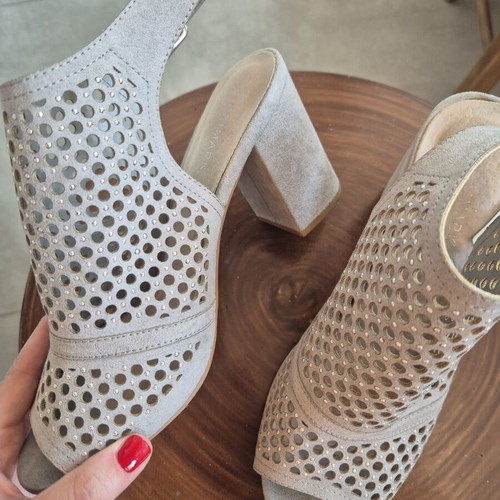 Primark summer peep toe shoes like new, grey, heel 8cm, size 38