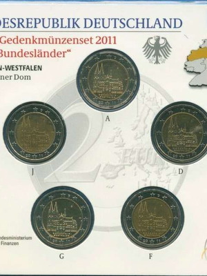 SAC Germany 2 Euro 2011 A-D-F-G-J new, North Rhine-Westphalia