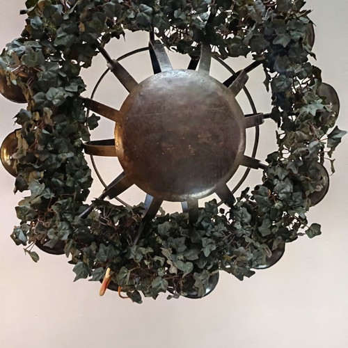 Rustic handmade chandelier made of wrought iron like new