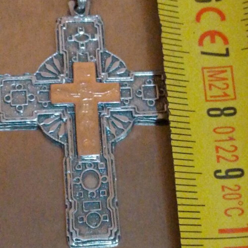 Silver-gold cross 950 and 585 handmade from Mount Athos, like new