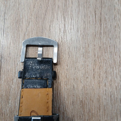 Cartier watch used, black leather strap