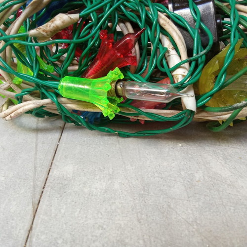 Christmas lights used, vintage 1960s decoration set needing repair