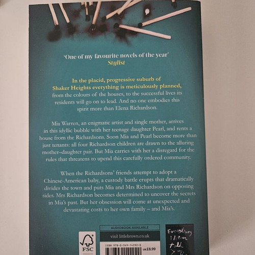 Little Fires Everywhere book like new