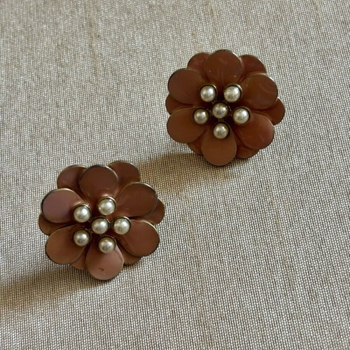 Pink enamel stud earrings new, bought in London