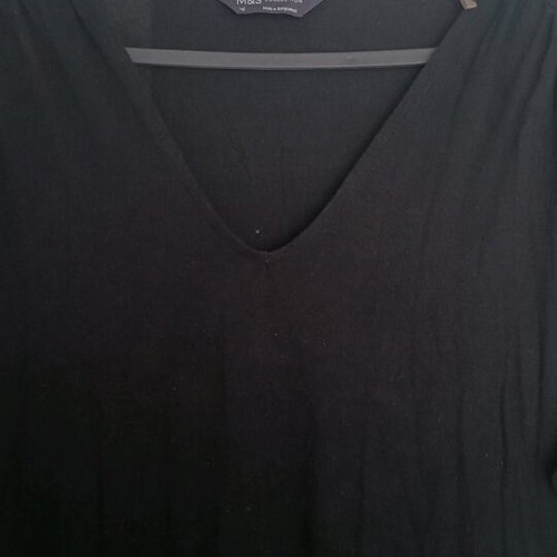 Marks & Spencer long black cotton dress used, size L