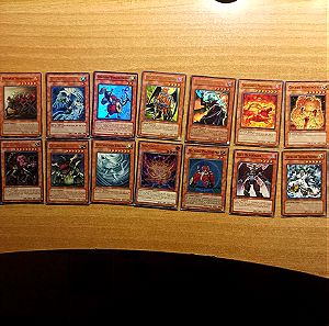 Bulk: 17 monster Yu-Gi-Oh! cards (secret rare, ultra rare, super rare, rare, common)