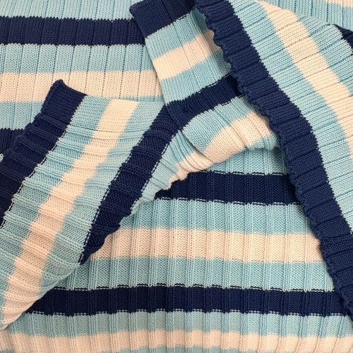Cotton dress new, size M, white and blue