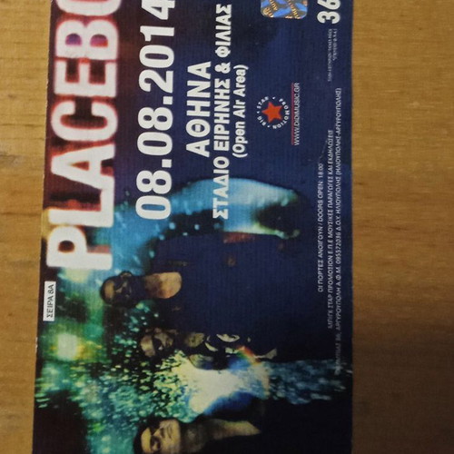 Placebo concert ticket used from Athens 2014