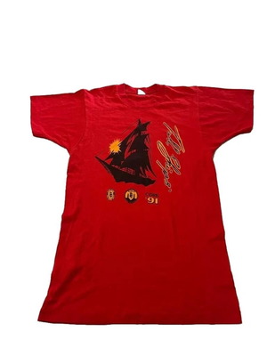 Vintage Tall Ships Race Cork 1991 Screen Stars T-shirt used, red, size M