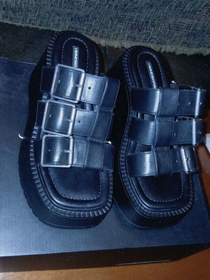 Windsor Smith Charisma platform sandals, black, size 37