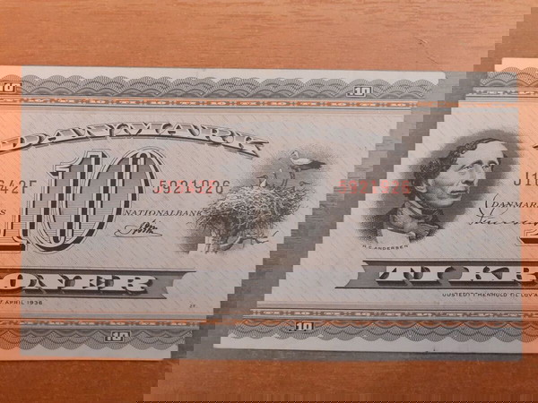 ΔΑΝΙΑ 10 ΚΟΡΩΝΕΣ ( 1967 ) - DENMARK 10 KRONER NOTE ( 1967) VF++, P # 44