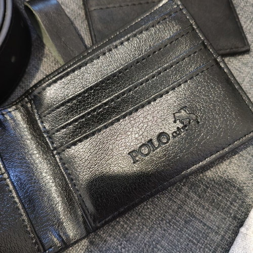 Polo men's gift set with belt, keychain, wallet and cardholder, new