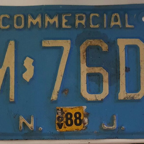 American New Jersey Car License Plate 1988 used