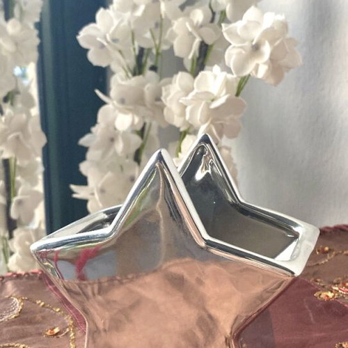 Table decorative star new, small silver matte