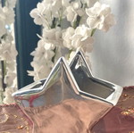 Table decorative star new, small silver matte