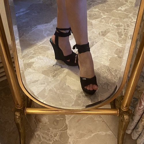 Killah platform sandals used with fabric straps size 38 black