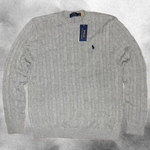 Polo Ralph Lauren Cable Knit Sweater new, gray, size L