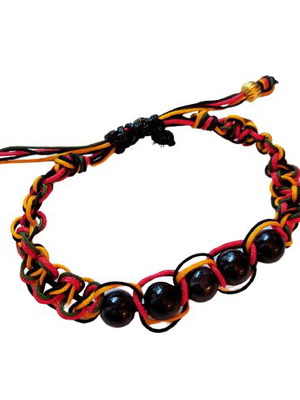 Handmade macrame bracelet multicolor with glass beads unisex new