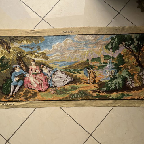 Handmade embroidered tapestry used, 1.10x0.47 m