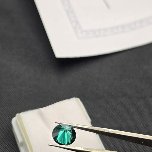 Moissanite 2.18ct Fancy Blue Green IF Certified Gem Palace