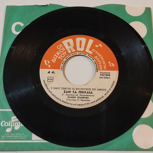 7'' Panos Tzanetis San Ta Poulia / To Deilino vinyl record used, laiko