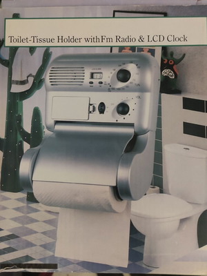 Toilet Tissue Holder with FM Radio and LCD Clock like new