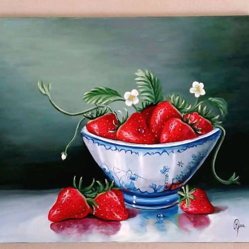 Painting new 40x50 cm on canvas, Strawberries