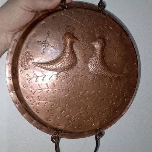 Decorative copper plate like new with beautiful design
