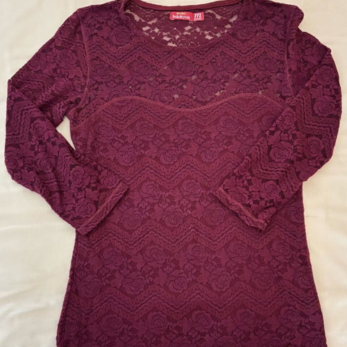 Bershka lace blouse like new, burgundy, size S