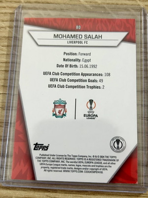 Mohamed Salah Liverpool Topps 2024 card