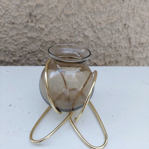 Glass decorative vase used with stand
