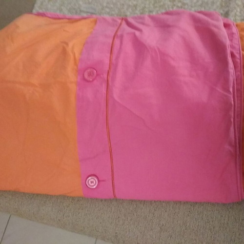 Canon double duvet cover like new, cotton, fuchsia and orange