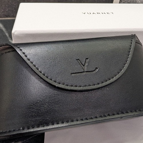 Vuarnet sunglasses case new black with cloth and box