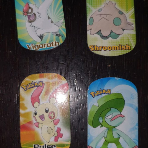 Pokemon metal tags used, set of 4 collectible
