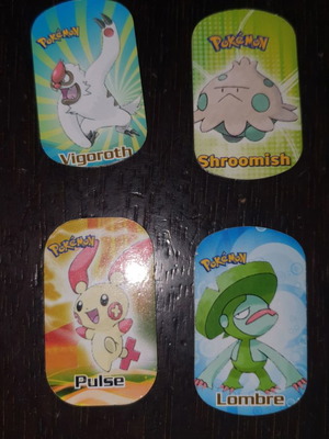 Pokemon metal tags used, set of 4 collectible