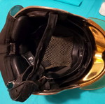 Firefighter helmet 1982 French model MSA-F1 chrome first generation