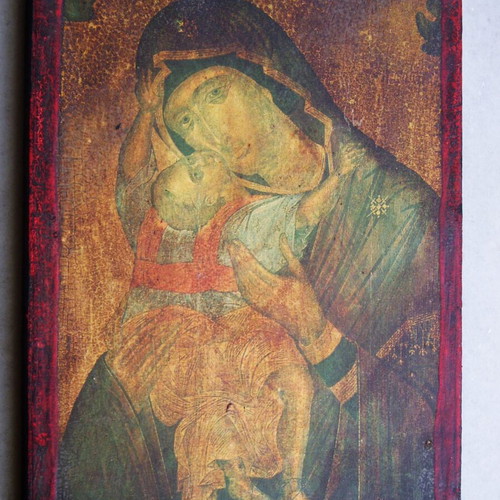 Panagia Kykkotissa Icon on Wood like new, 28 x 21.5 cm
