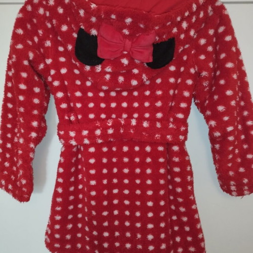 Minnie Disney winter robe like new, warm with hood size 8
