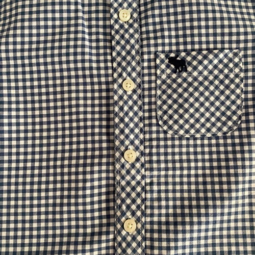 Abercrombie plaid short-sleeve shirt for boys 9 years like new, blue white