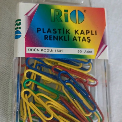 Rio plastic-coated paper clips, 50 pieces, colored
