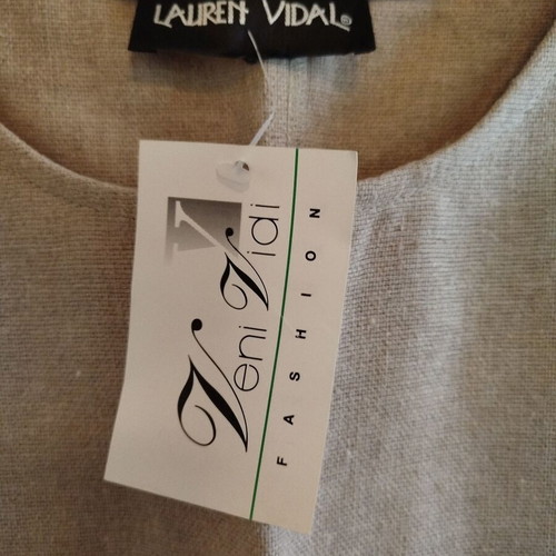 Lauren Vidal beige skirt blouse jacket set new